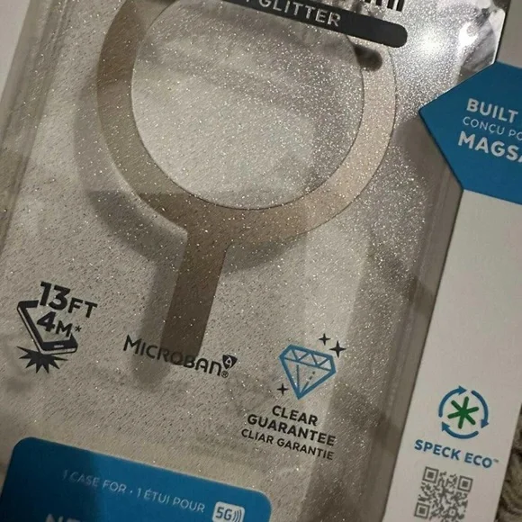 Speck Presidio Perfect Clear Glitter Case for iPhone 6.7" Pro - Silver - Picture 2 of 3